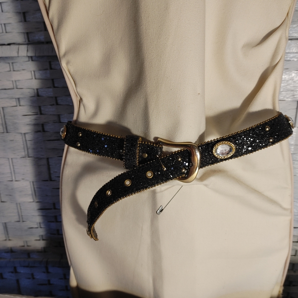 Black Belt Sparkle Accent Elite Studed Ladies Accessories